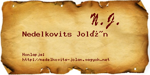 Nedelkovits Jolán névjegykártya