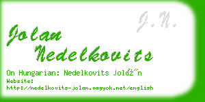 jolan nedelkovits business card